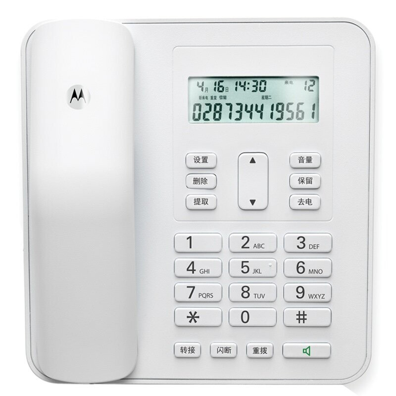摩托羅拉（Motorola） CT310C 固定有繩電話機座機來電顯示免電池大屏幕歐式時尚辦公商務(wù)家用有線座機（白色）_http://bzsa.cn/img/sp/329/bdb5b44a-9e18-4063-ae41-76c5e59a8d81.jpg