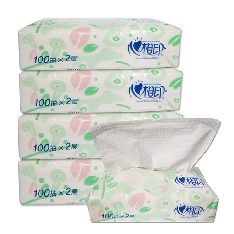心相?。∕ind Act Upon Mind） DT1100 無香抽紙面巾紙餐巾紙100抽*5包