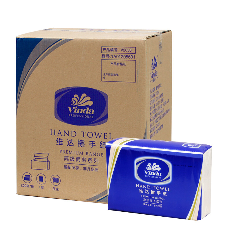 維達(dá)（Vinda） V2056 商用商務(wù)酒店公共場合用三折紙擦手紙200抽/包_http://bzsa.cn/img/sp/386/b7f21009-c0d8-4612-a5b8-9f28770e53e7.jpg