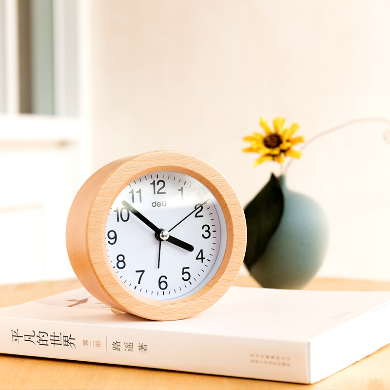 得力（deli） 8810 3.5寸靜音圓形櫸木鬧鐘貪睡鬧鐘 木紋色_http://bzsa.cn/img/sp/419/3d183b34-060d-49f0-90d3-a5063ac8a385.jpg