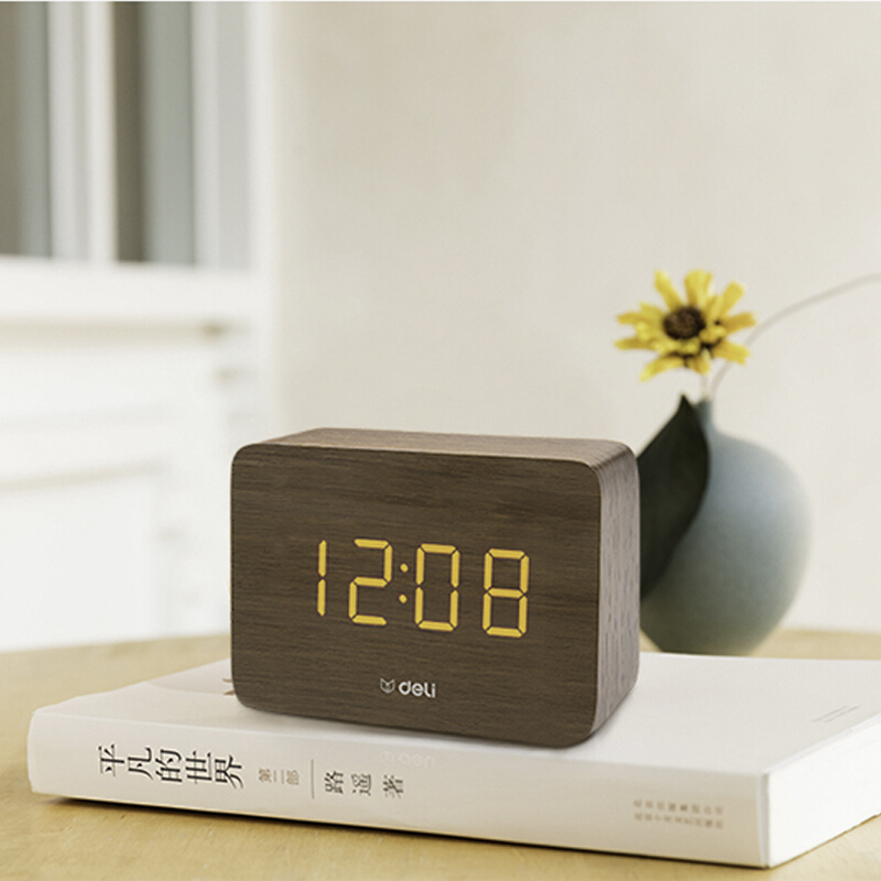 得力（deli） 8814 多功能電子鐘 100*42*70mm (棕色) _http://bzsa.cn/img/sp/419/5fbd0ca9-7ef0-4502-b656-ea87503ab3f3.jpg