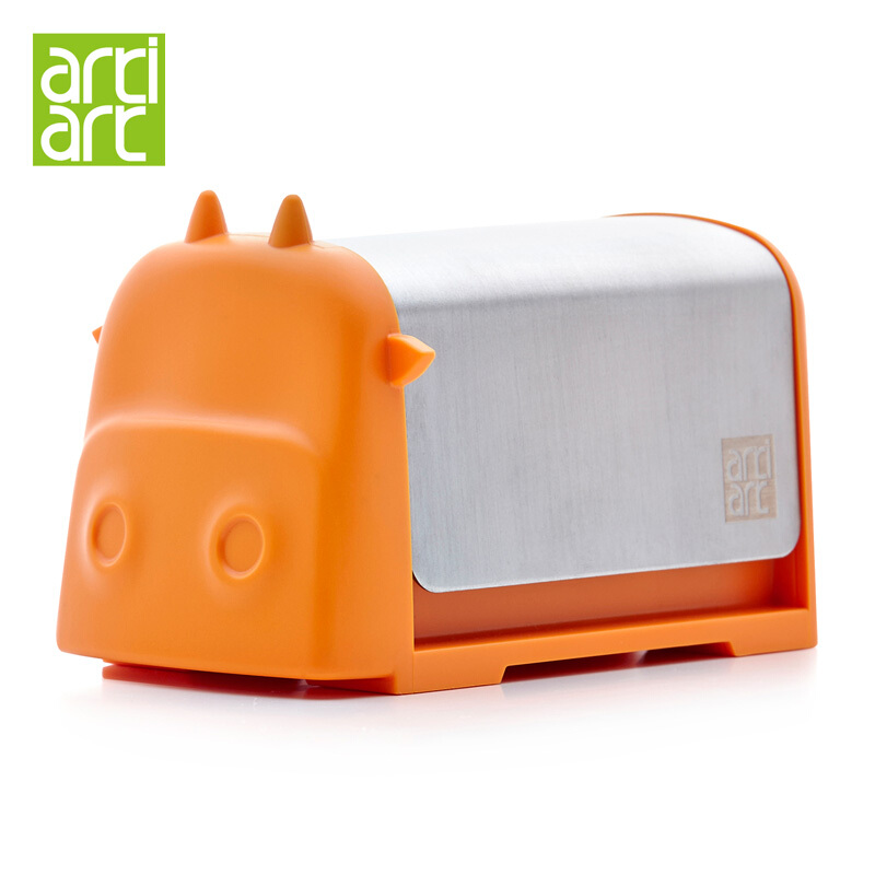 Artiart CUTE004C 自動按壓牙簽盒/創(chuàng)意牙簽筒（橙色）