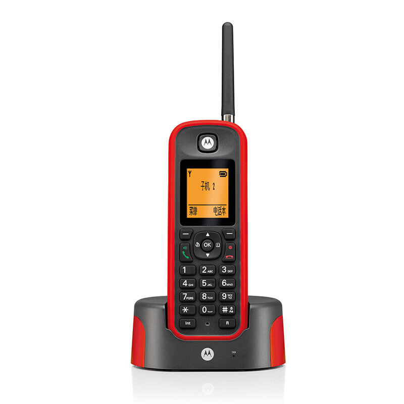 摩托羅拉（Motorola） O201C 電話機(jī) 遠(yuǎn)距離數(shù)字無繩單機(jī) 橙色背光電話簿中英文顯示菜單可擴(kuò)展 無線座機(jī)（紅色）_http://bzsa.cn/img/sp/764/28e7891a-304b-410e-a1fe-555fb0e9b22c.jpg