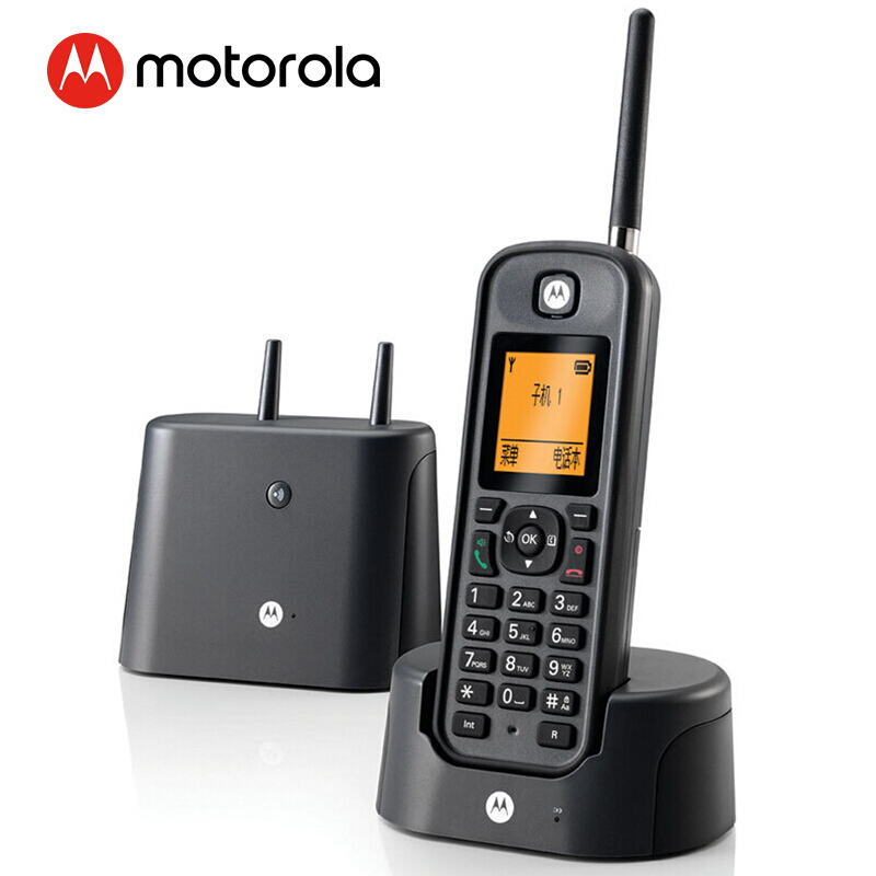 摩托羅拉（Motorola） O201C 電話機(jī) 遠(yuǎn)距離數(shù)字無(wú)繩單機(jī) 橙色背光電話簿中英文顯示菜單可擴(kuò)展 無(wú)線座機(jī)（黑色）_http://bzsa.cn/img/sp/764/3b5f1f3a-e2ed-47b3-ada1-74917c389914.jpg