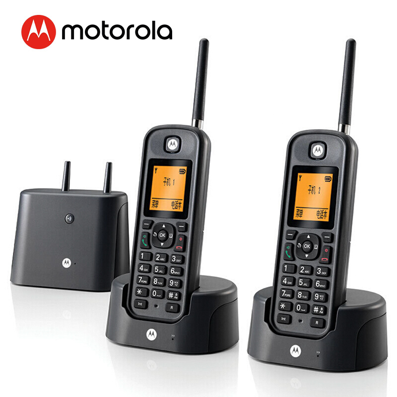 摩托羅拉（Motorola） O202C 電話(huà)機(jī) 遠(yuǎn)距離數(shù)字無(wú)繩套裝 橙色背光電話(huà)簿中英文顯示菜單可擴(kuò)展 無(wú)線(xiàn)座機(jī) （黑色）_http://bzsa.cn/img/sp/764/60803777-6834-4605-9112-84fa2d41379b.jpg