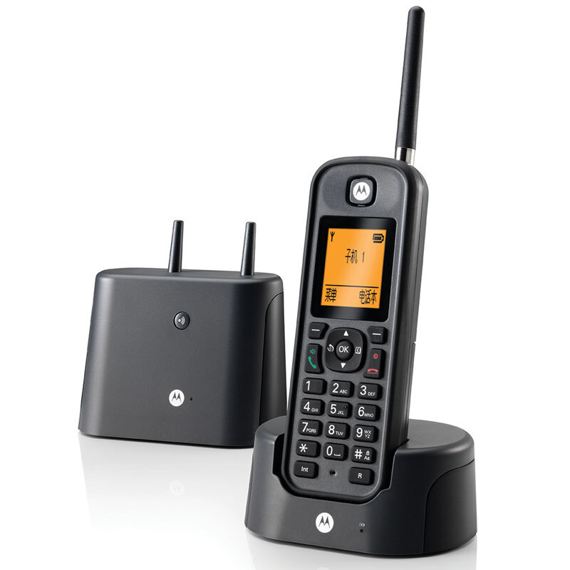 摩托羅拉（Motorola） O202C 電話(huà)機(jī) 遠(yuǎn)距離數(shù)字無(wú)繩套裝 橙色背光電話(huà)簿中英文顯示菜單可擴(kuò)展 無(wú)線(xiàn)座機(jī) （黑色）_http://bzsa.cn/img/sp/764/8011e20f-3b13-4e7e-81c1-8239d2189f35.jpg