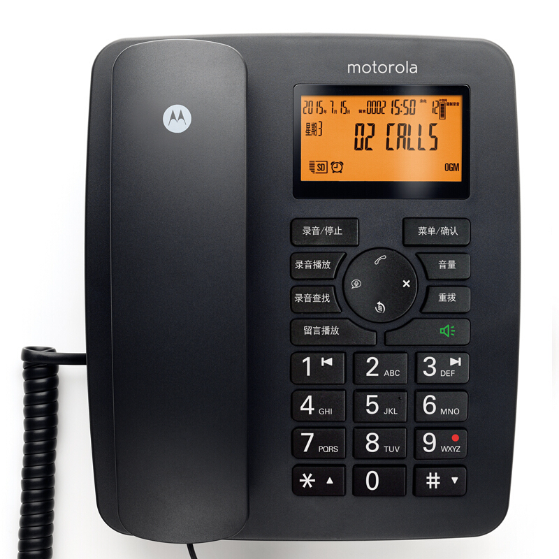 摩托羅拉（Motorola） CT111C 智能自動/手動插卡錄音電話機(jī)座機(jī)商務(wù)客服電話呼叫中心家用辦公固定座機(jī) （黑色）_http://bzsa.cn/img/sp/766/4a792ab5-a50c-4ebe-866b-15321f594fe7.jpg