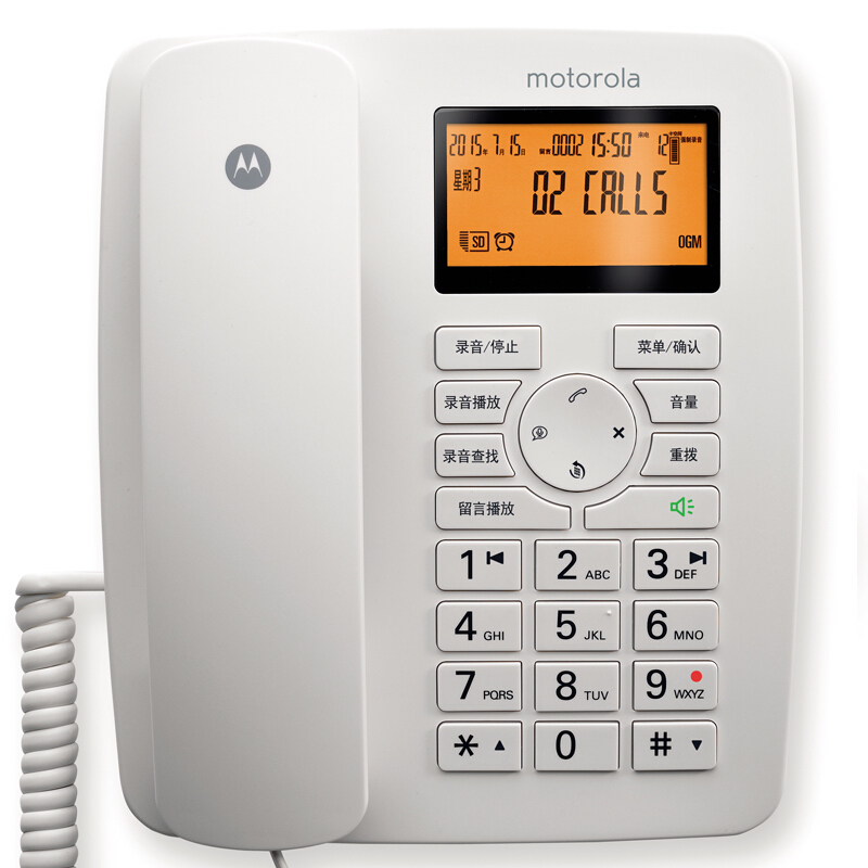 摩托羅拉（Motorola） CT111C 智能自動/手動插卡錄音電話機(jī)座機(jī)商務(wù)客服電話呼叫中心家用辦公固定座機(jī) （白色）_http://bzsa.cn/img/sp/766/82571caf-33d3-4f62-9579-e23617d9931e.jpg