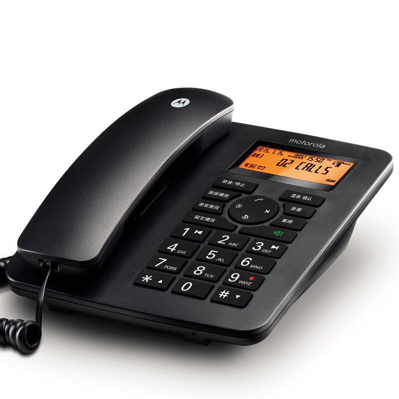 摩托羅拉（Motorola） CT111C 智能自動/手動插卡錄音電話機(jī)座機(jī)商務(wù)客服電話呼叫中心家用辦公固定座機(jī) （黑色）_http://bzsa.cn/img/sp/766/921bad81-8b40-4557-a1e0-d9a4eb8c814f.jpg