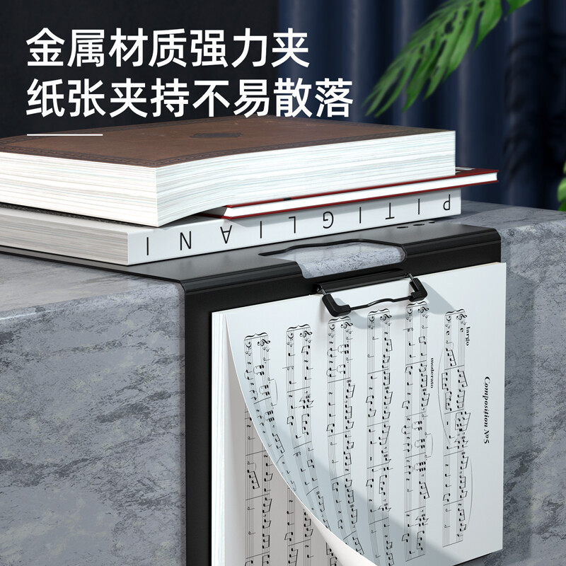 得力(deli)A4橫式折頁(yè)板夾會(huì)議夾 64512深灰_http://bzsa.cn/newimg/C202208/1661935136425.jpg