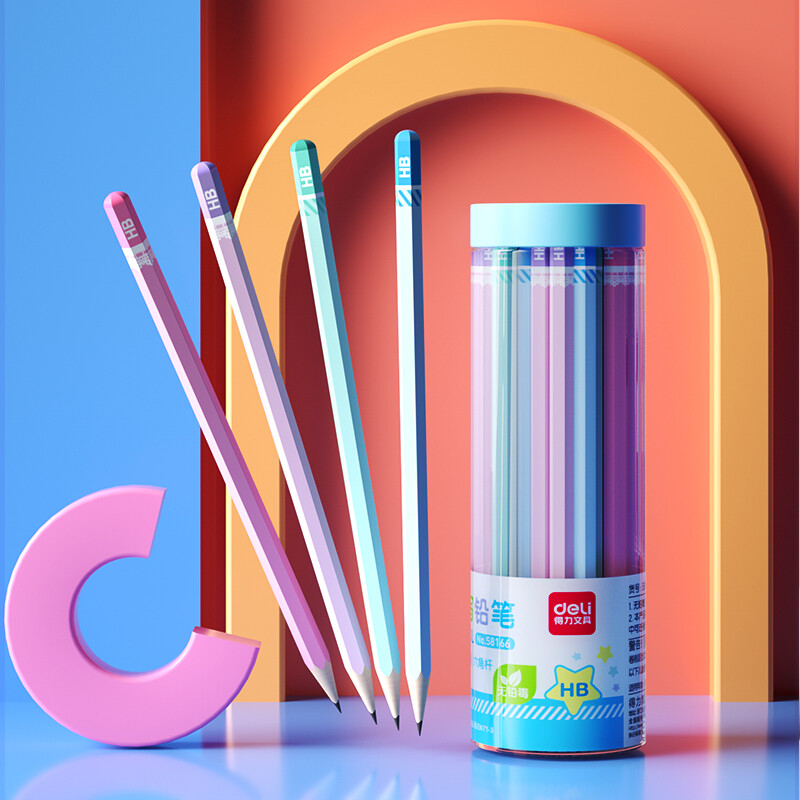 得力(deli)30支桶裝HB學(xué)生六角桿鉛筆素描繪畫筆木質(zhì)兒童書寫鉛筆 58166_http://bzsa.cn/newimg/C202210/1666854089239.jpg