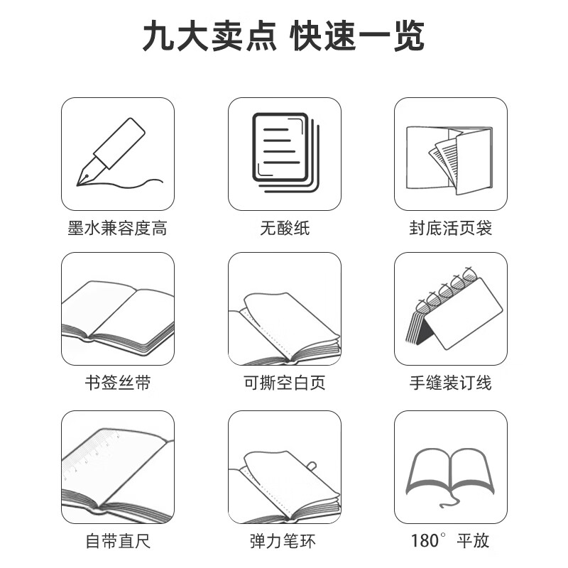 國譽(yù)（KOKUYO）無酸紙筆記本厚本子感商務(wù)辦公記事本 A6黑色1本581225_http://bzsa.cn/newimg/C202309/1695107272430.jpg