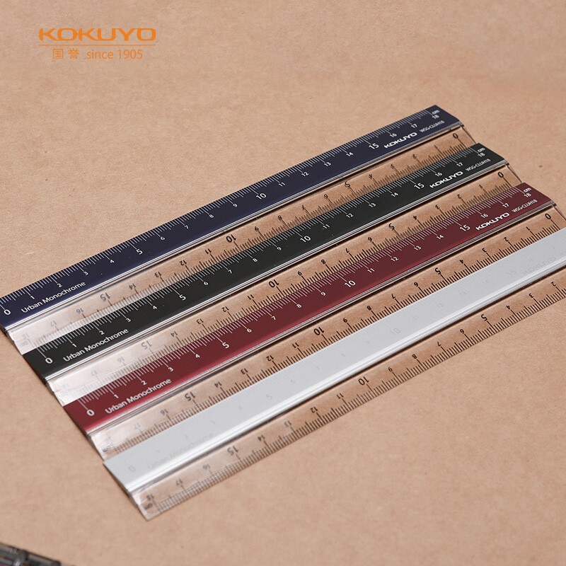 國譽（KOKUYO）都市印象學生高考PC鋁制直尺（18cm）190×24×3.5mm黑色 1個裝 WSG-CLUH18D_http://bzsa.cn/newimg/C202401/1704444526982.jpg